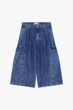 Bermuda di jeans con tasche cargo