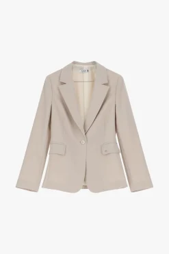 Blazer con bolsillos de botón y solapa