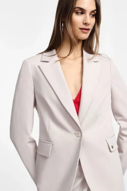 Blazer con bolsillos de botón y solapa