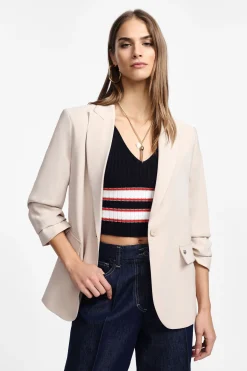 Blazer con botón único y bolsillos