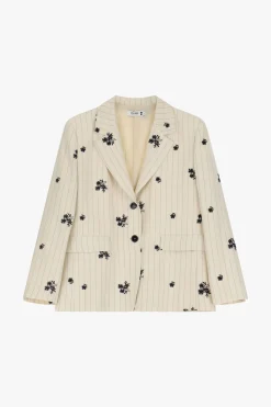 Blazer con botones y estampado floral