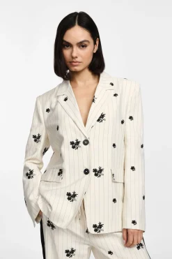 Blazer con botones y estampado floral