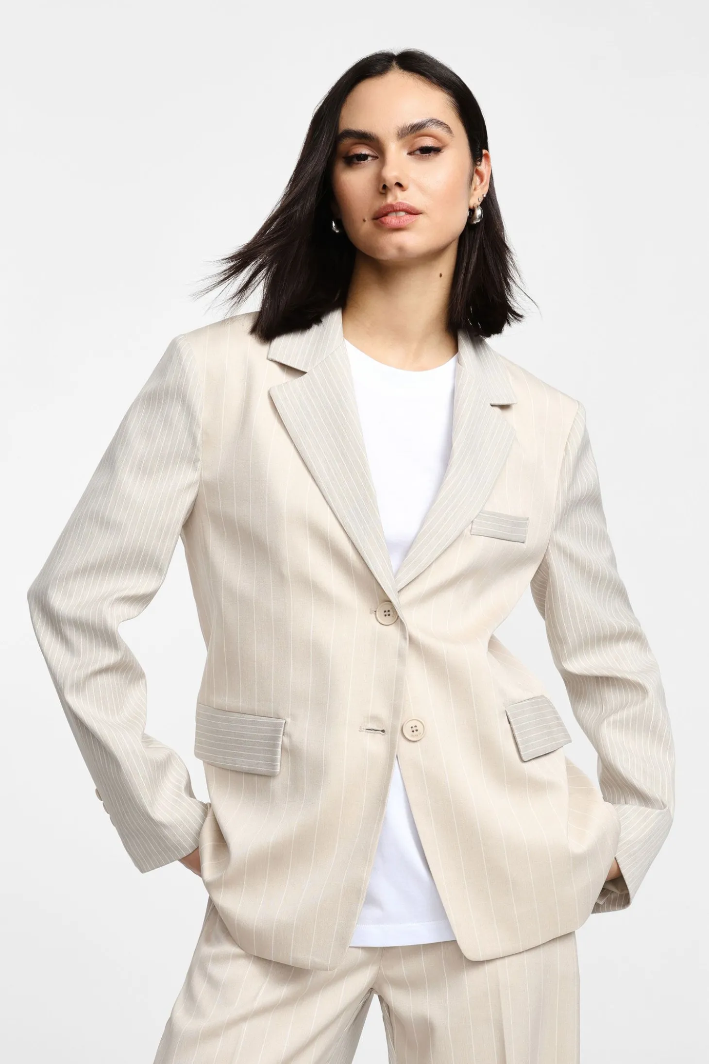 Blazer con botones y rayas