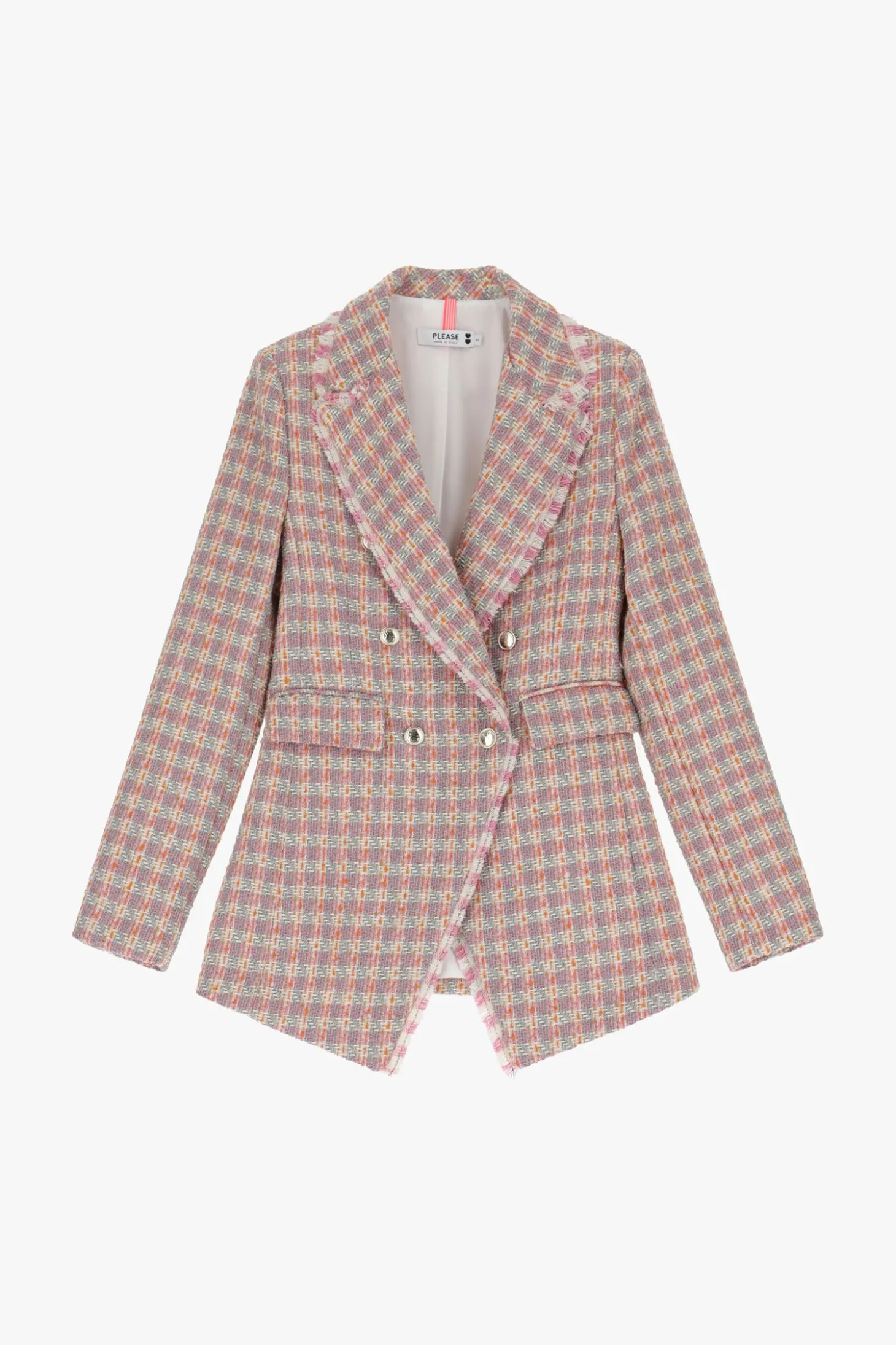 Blazer cruzado con efecto tweed