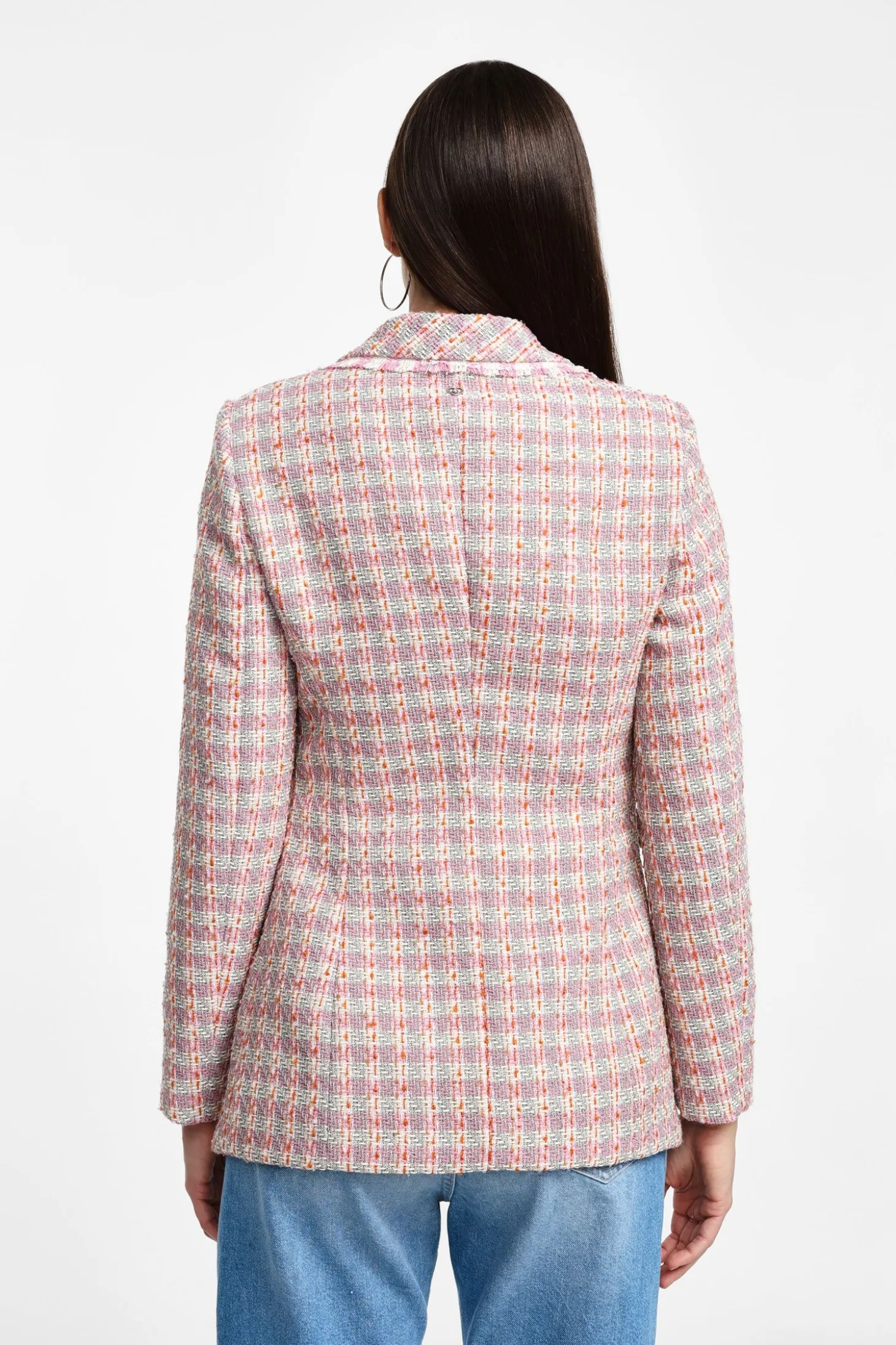 Blazer cruzado con efecto tweed