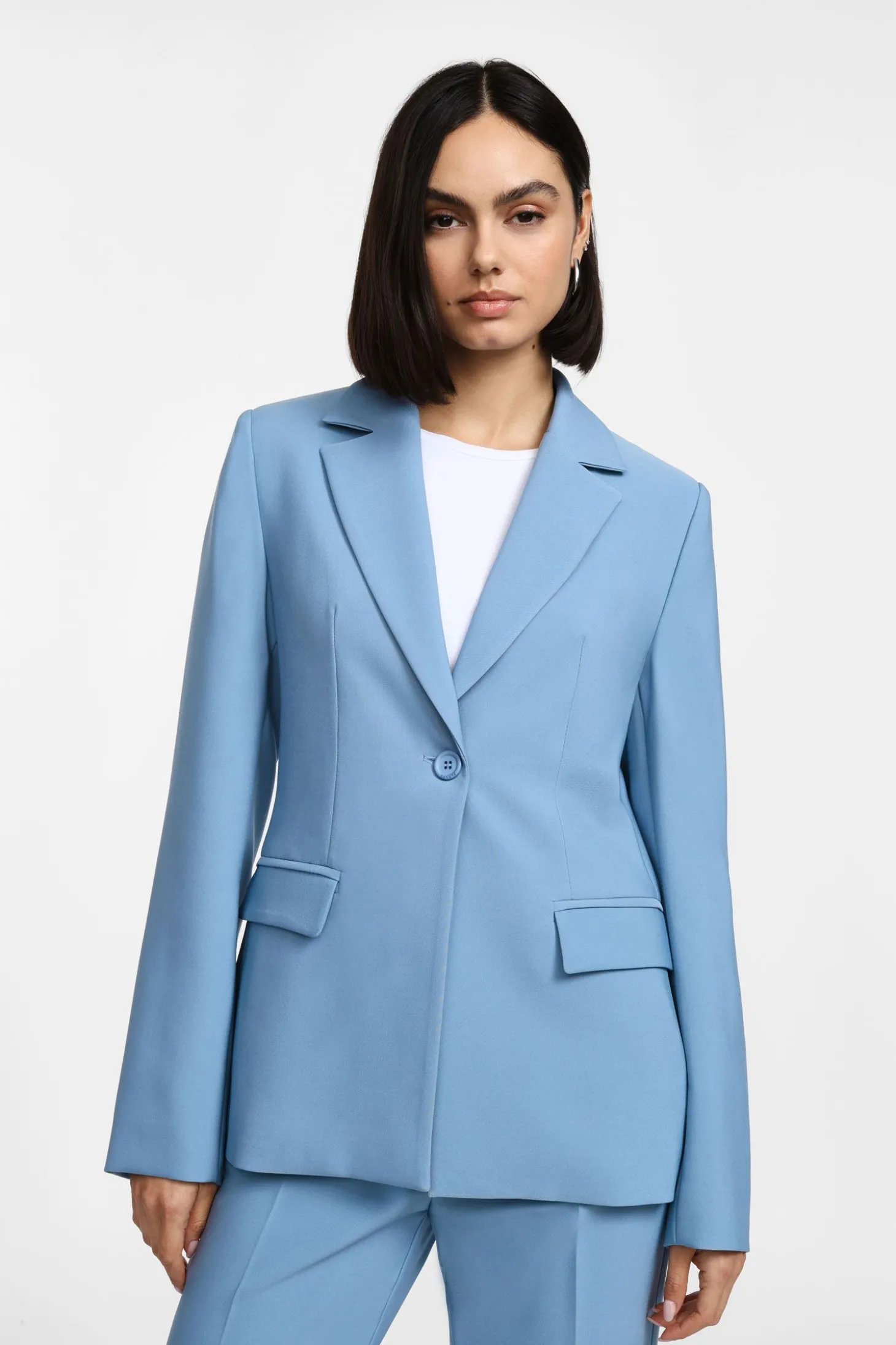 Blazer de botón único con bolsillos