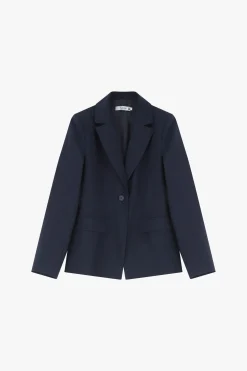 Blazer de botón único con bolsillos