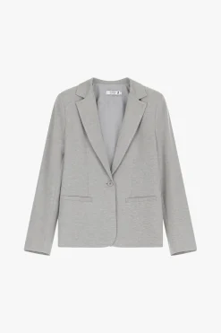 Blazer de botonadura simple color liso
