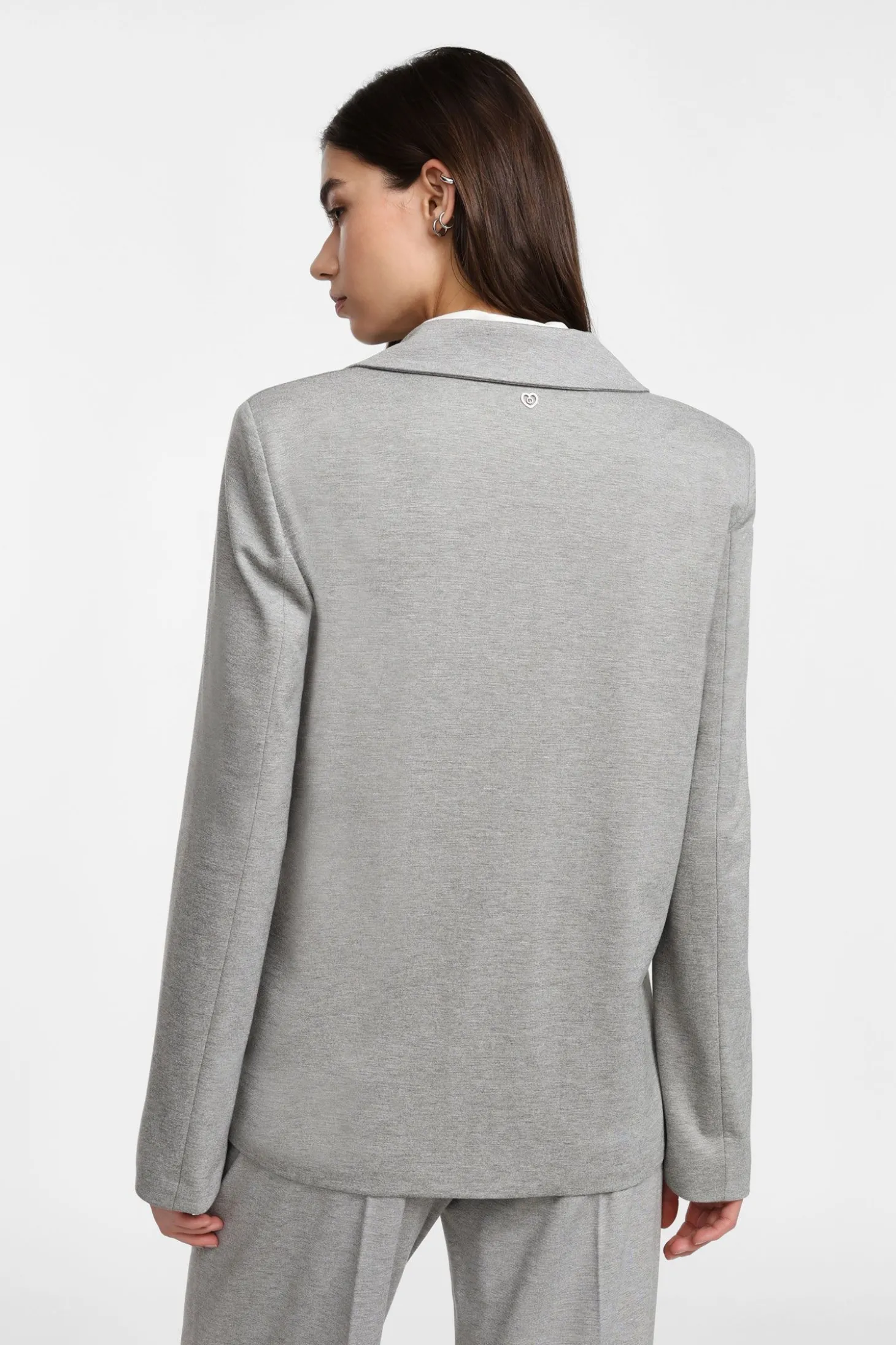 Blazer de botonadura simple color liso