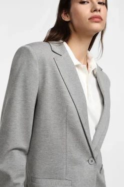 Blazer de botonadura simple color liso