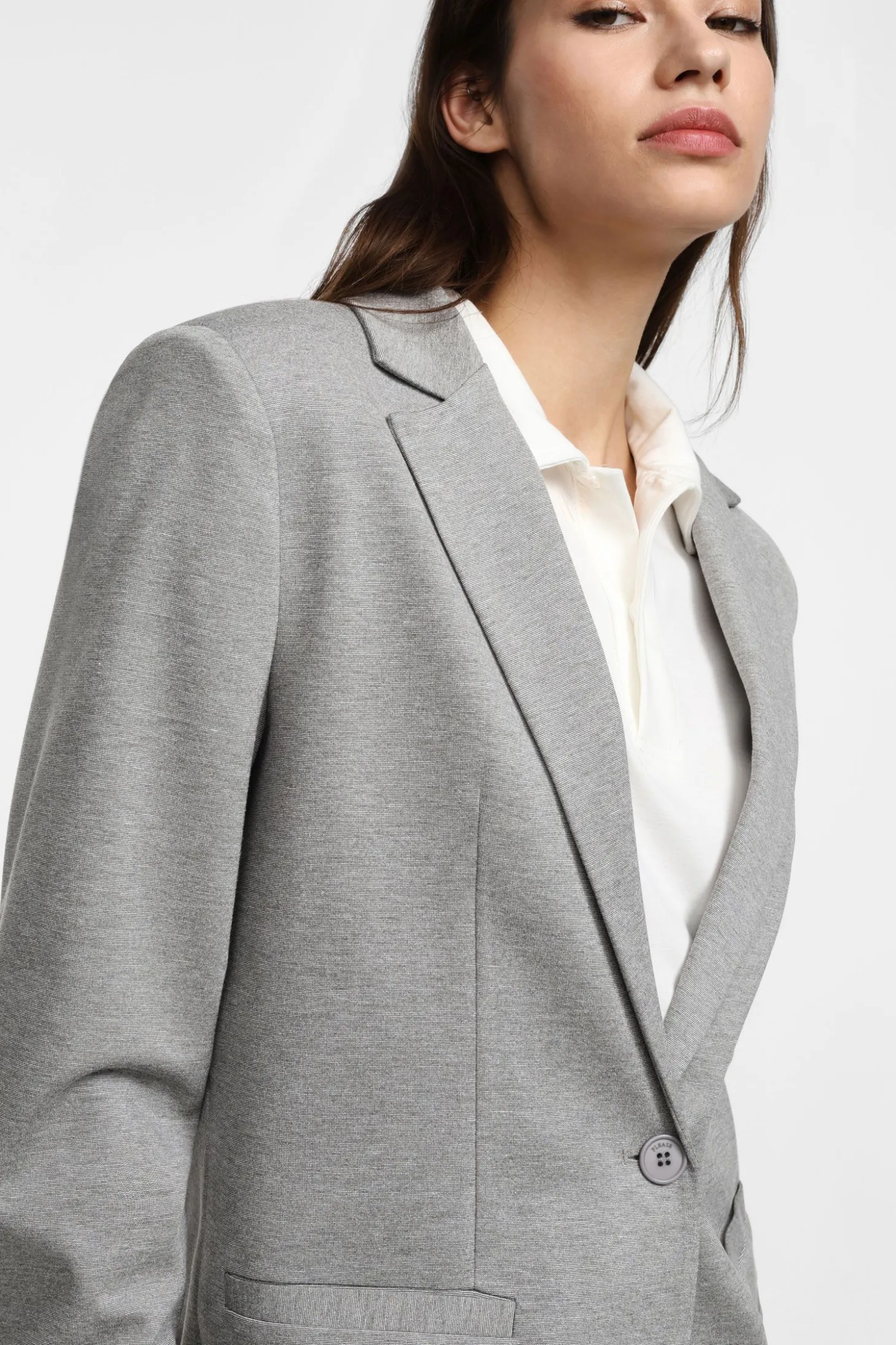 Blazer de botonadura simple color liso