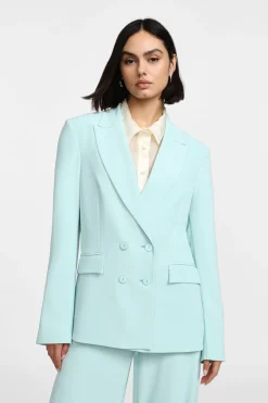 Blazer de doble botonadura liso