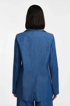 Blazer efecto denim con cierre de un botón