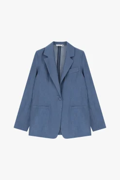 Blazer efecto denim con cierre de un botón