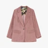 Blazer efecto suede con botón frontal único