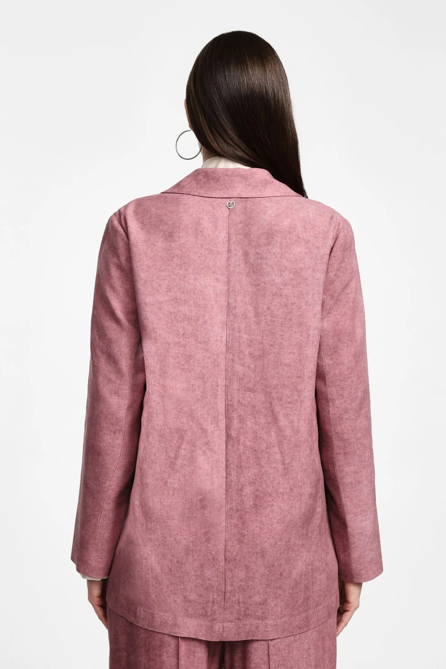 Blazer efecto suede con botón frontal único