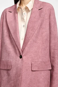Blazer efecto suede con botón frontal único