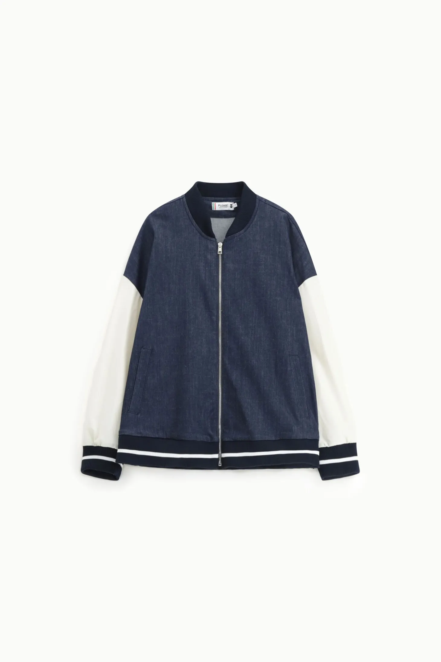 Bomber de denim con cierre de cremallera