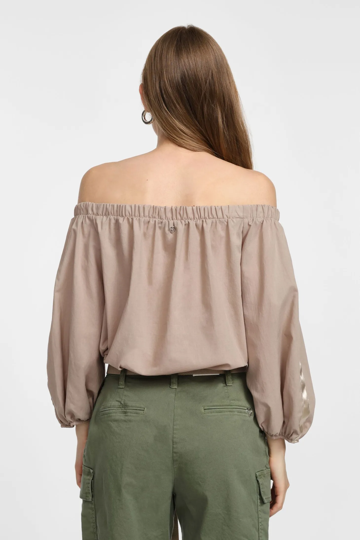 Camisa bardot manga larga