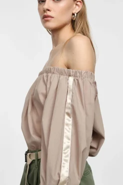 Camisa bardot manga larga