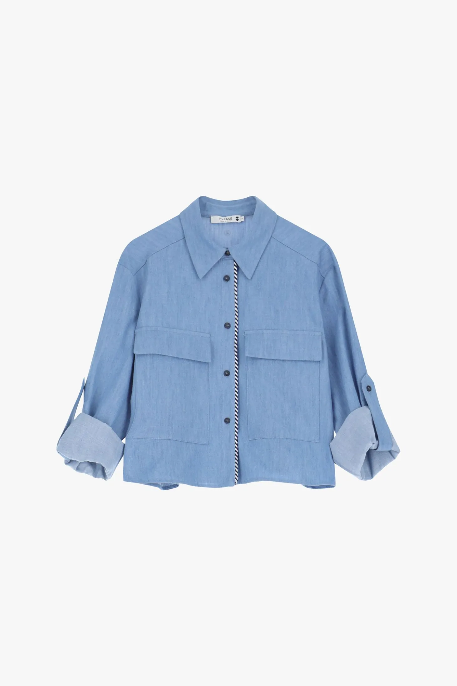 Camisa con bolsillos y mangas 3/4