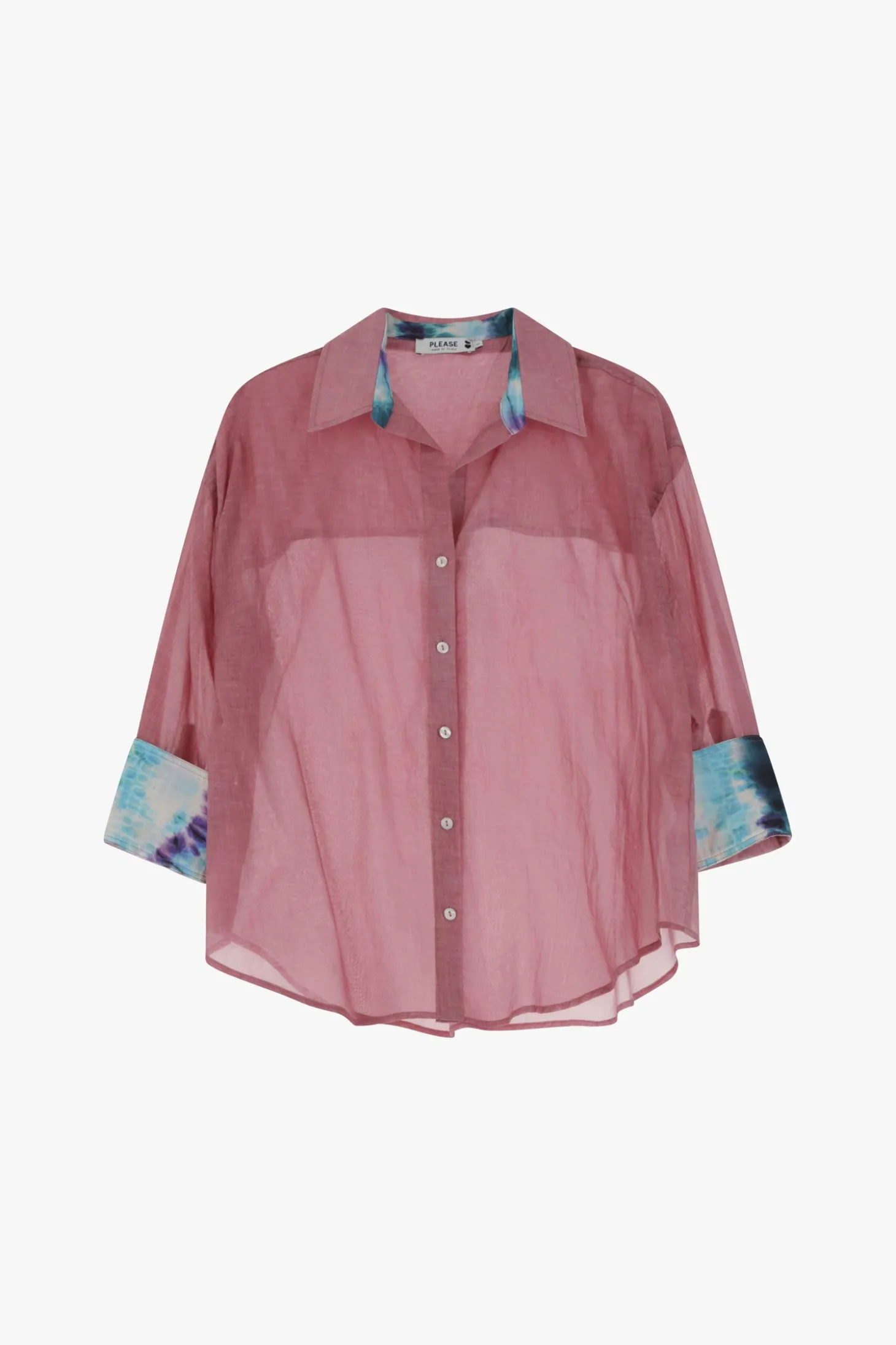 Camisa con cuello clásico y detalles estampados