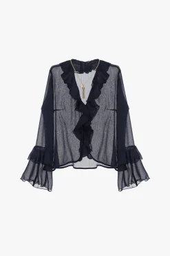 Camisa con mangas largas y volantes