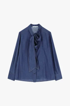 Camisa con mangas largas y lazo