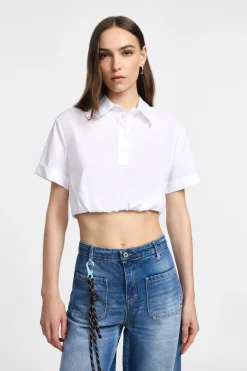 Camisa corta con cuello clásico