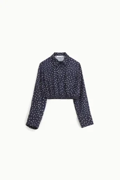 Camisa corta de lunares con cuello
