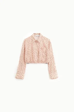 Camisa corta de lunares con cuello