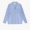 Camisa de rayas con cuello mao