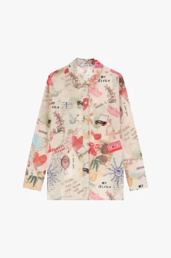 Camisa estampada con cuello clásico