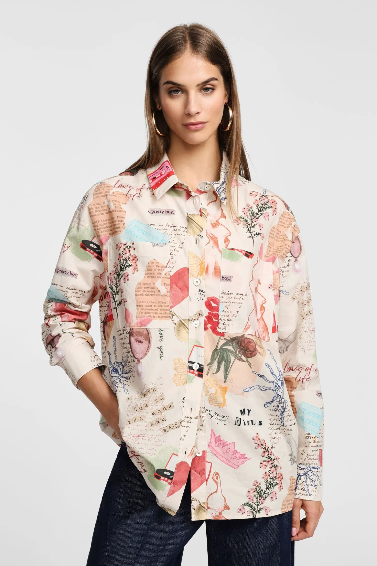 Camisa estampada con cuello clásico