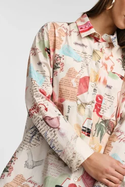Camisa estampada con cuello clásico
