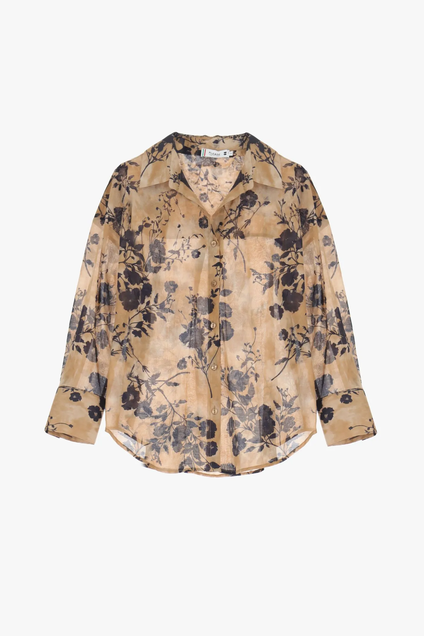 Camisa floral de manga larga