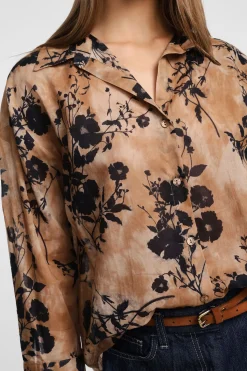 Camisa floral de manga larga