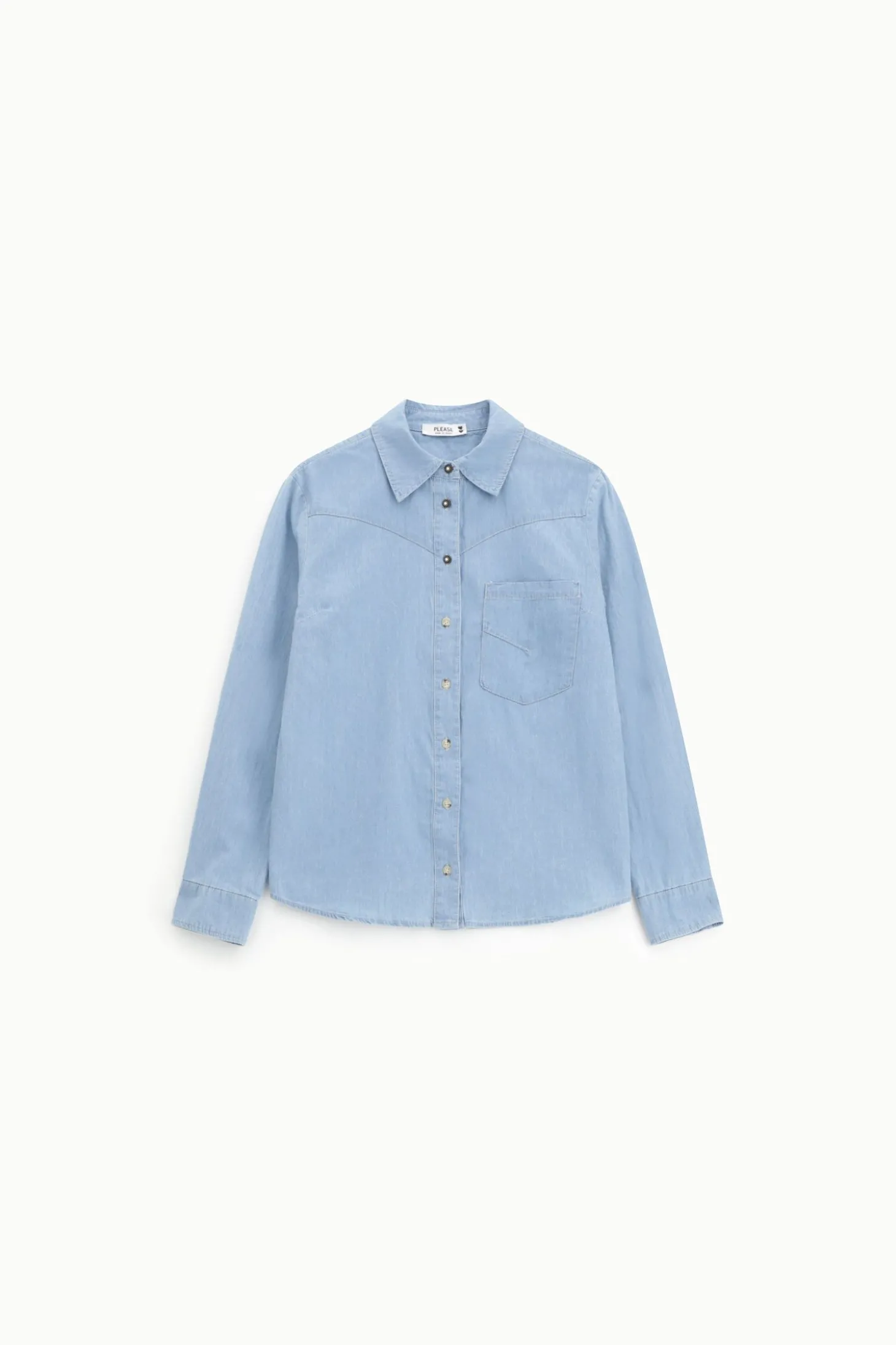Camisa vaquera abotonada con bolsillo
