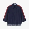 Camisa vaquera con rayas laterales