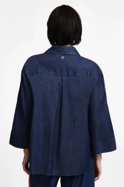 Camisa vaquera con rayas laterales