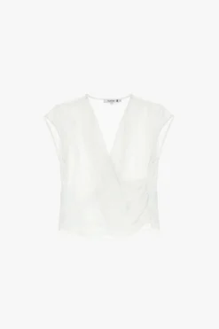 Camiseta con escote en v drapeado