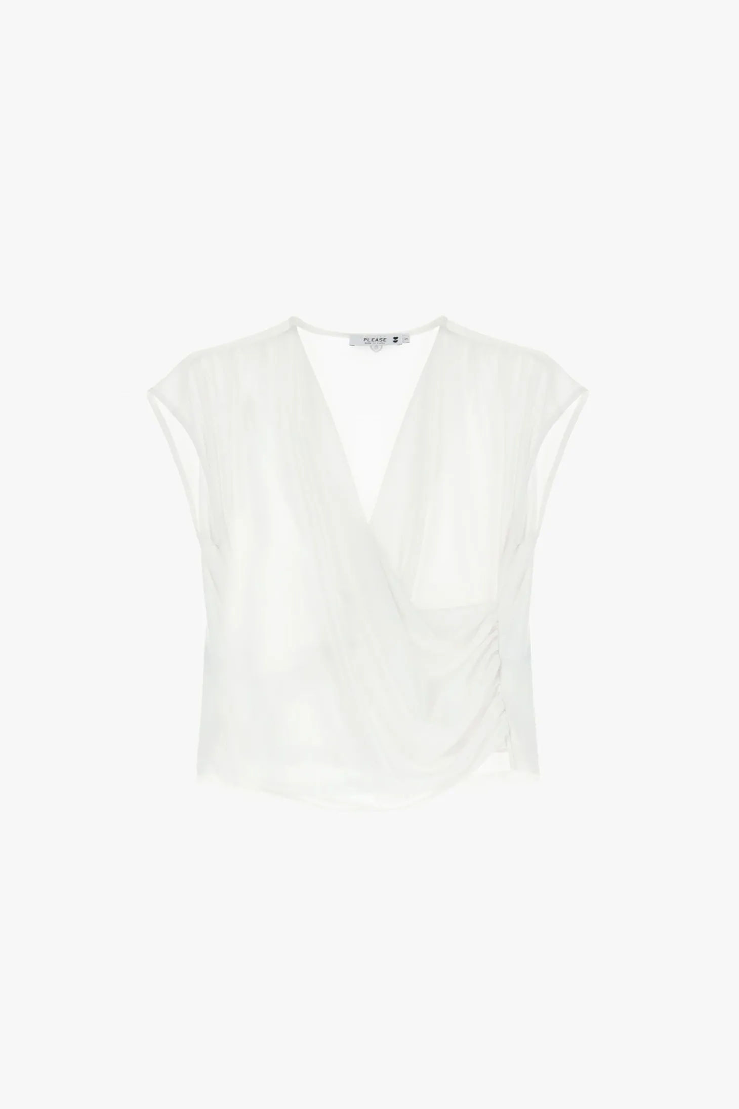 Camiseta con escote en v drapeado