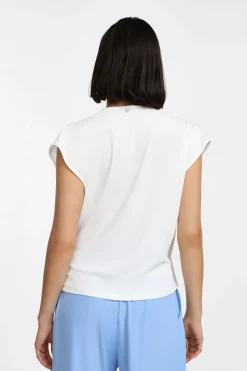 Camiseta con escote en v drapeado