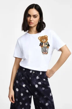 Camiseta con oso manga corta