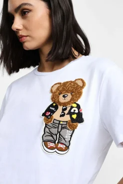Camiseta con oso manga corta