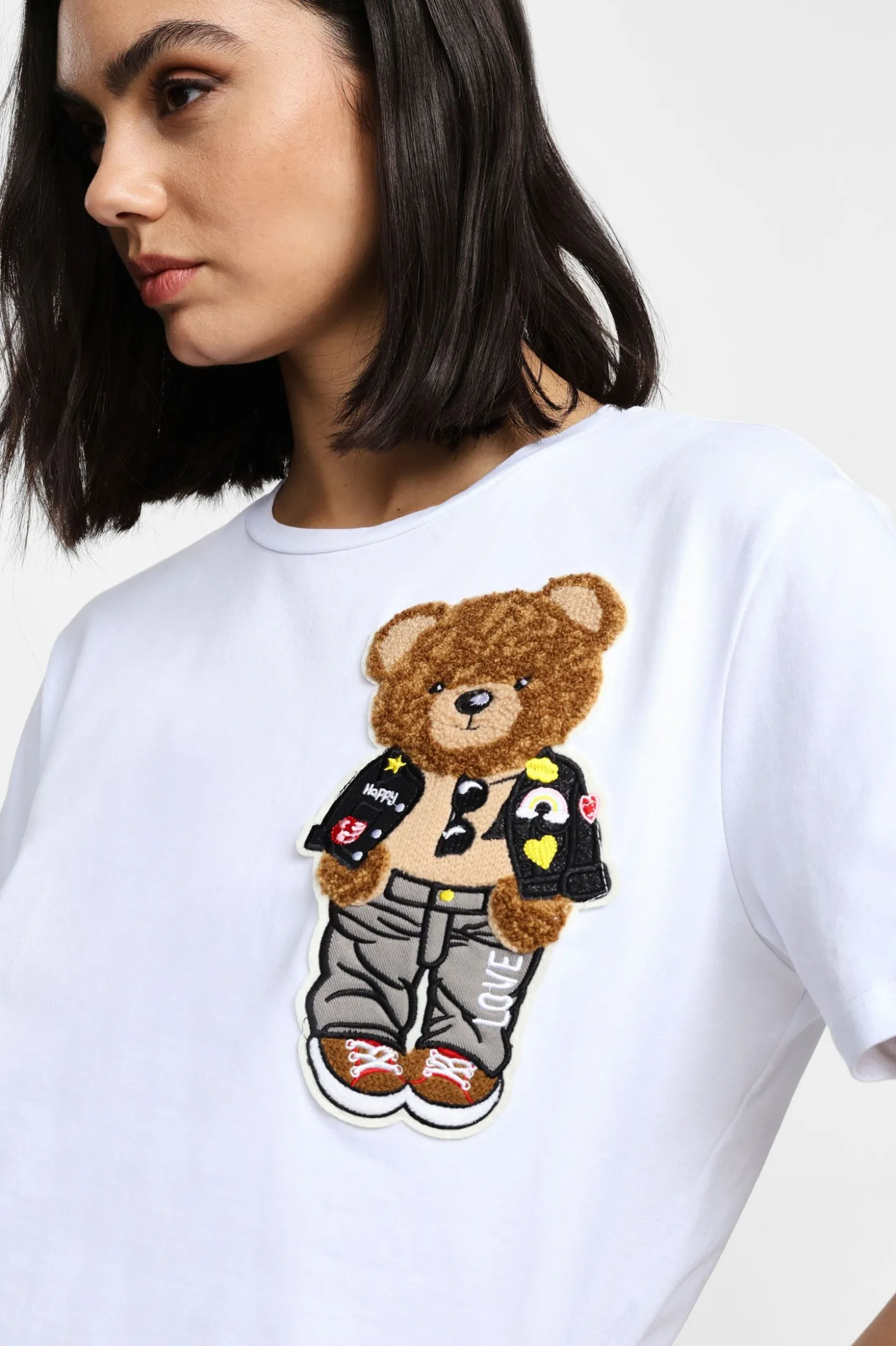 Camiseta con oso manga corta