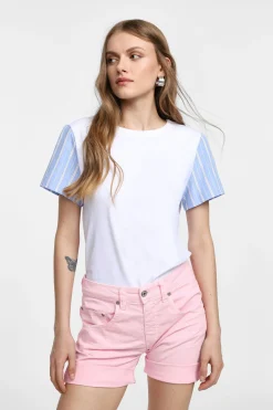 Camiseta corta bicolor