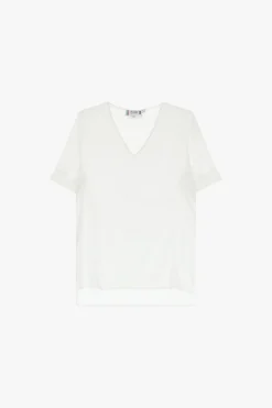Camiseta cuello en v manga corta