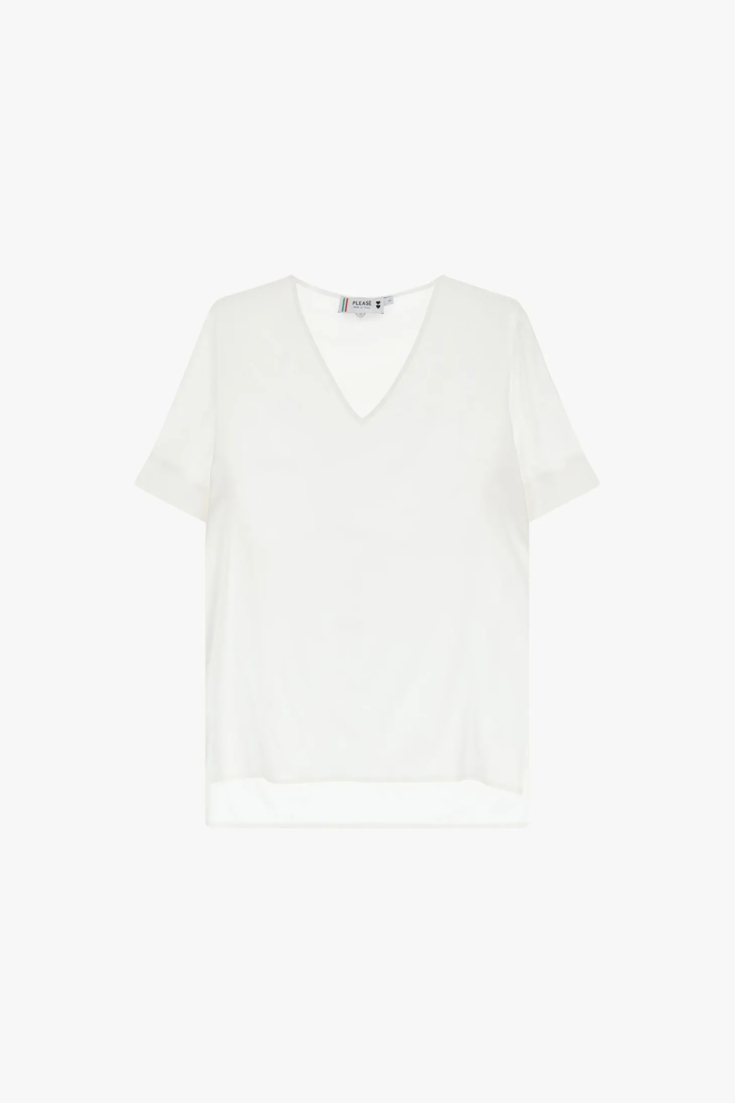 Camiseta cuello en v manga corta
