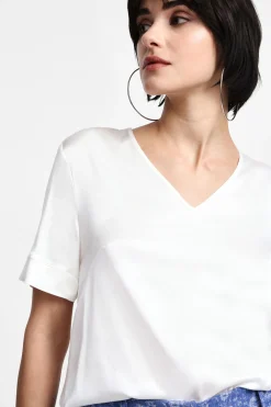 Camiseta cuello en v manga corta
